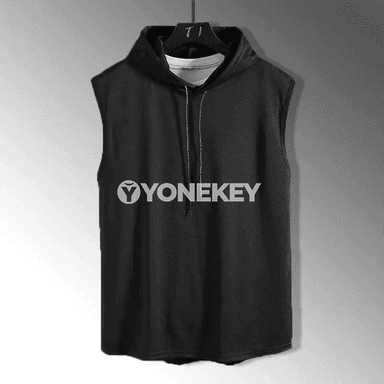 Erkekler üçin ýeňil sport hoodiesiz maýka, tomus üçin