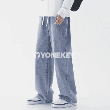 Erkekler üçin giň kesimli moda jeans, 3XL çenli