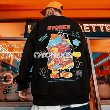 Erkekler üçin uly ölçegli gündelik sweatshirt, çaply, M-8XL