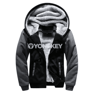 Gyş üçin ýyly erkekleriň fleece kapýuşonly zipli jaketi, 5XL çenli