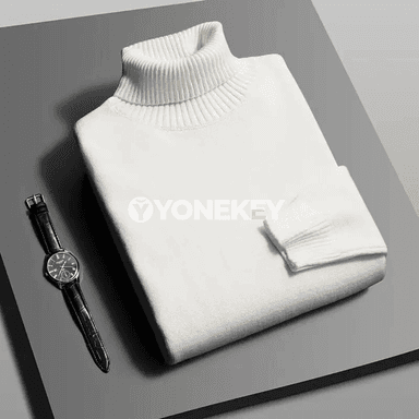 Erkekler üçin güýzlik ýokary boýunly inçe switer, ýumşak we ýyly