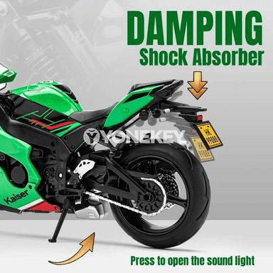 KAWASAKI Ninja ZX-10R 1:12 metal motosikl modeli, sesli-çyraly