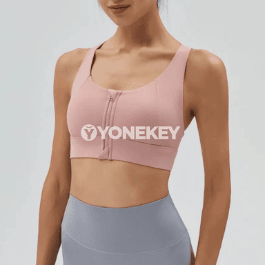 Aýallar üçin öňü ýapluly sazlanýan sport bra, ylgaw we ýoga üçin