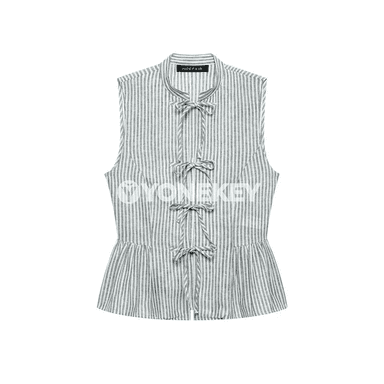 Mandarin boýunly zolakly ýeňsiz top, öňi daňylýan, tomusky