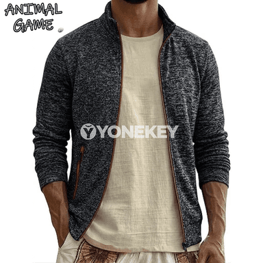 Erkekler üçin fermuarly ýyly sviter, ýumşak fleece penjek