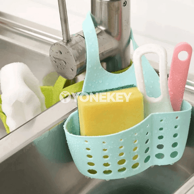 Sink üçin tekje: sabyn, gubka we aşhana gurallary saklaýjy