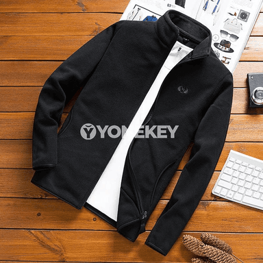 Erkekler üçin ýeňil fleece softshell kurtka, fermuarly