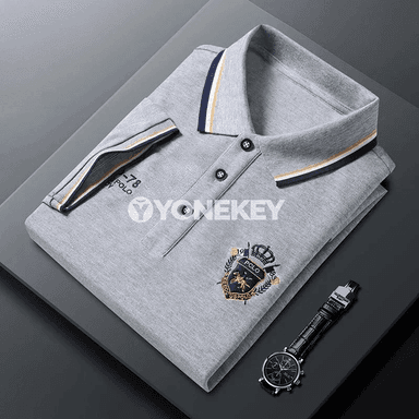 Erkekler üçin ýazky polo köýnek, nagyşly, ýeňil we rahat