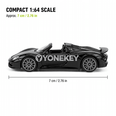 Porsche 918 Spyder 1:64 metal model awtoulag - kolleksiýa üçin