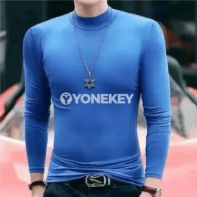 Erkekler üçin ýyly turtleneck futbolka, güýz-gyş, uzyn ýeňli