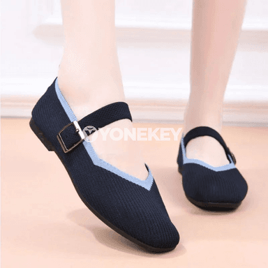 Zenanlar üçin ýeňil, dem alýan gündelik köwüşler, buckle strap