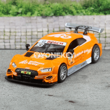 Audi RS5 DTM 1:43 metal model awtoulagy, yzyna çekilýän, kolleksiýa üçin