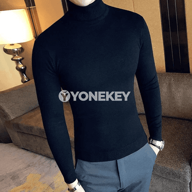 Erkekler üçin gyş ýyly turtlenek trikotaj köýnek