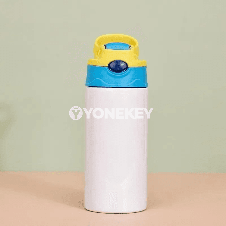 350 ml poslamaýan polat çagalar termos kubogy, samanly gapakly