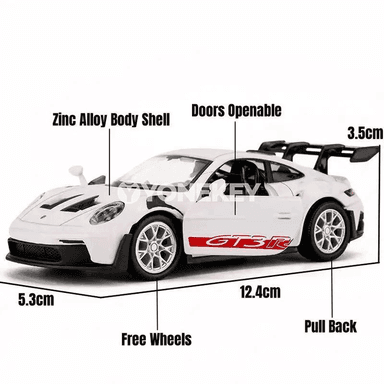 Porsche 911 GT3 RS 1:36 metal model awtoulag, pull-back