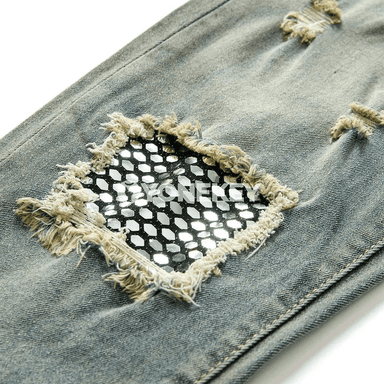 Erkekler üçin gönü kesimli denim jeans balaklar, gündelik stil