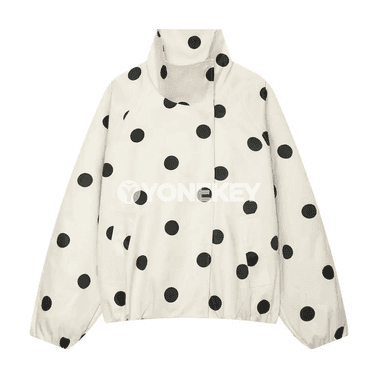 Zenanlar üçin giň kesimli nohut nokatly ýeňil ýaz-ýazky jaket