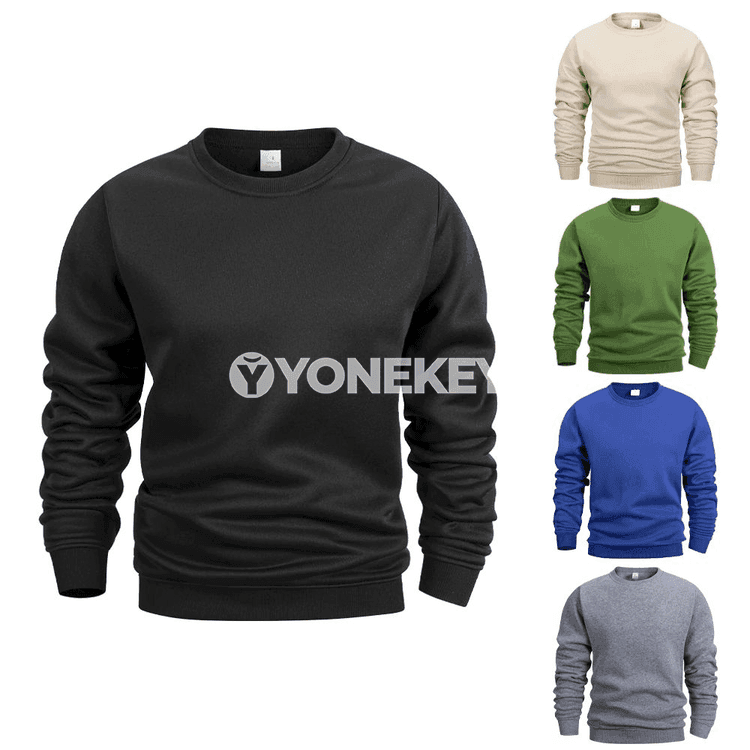 Erkekler üçin ýeňil sweatshirt, tegelek boýun, gündelik stil