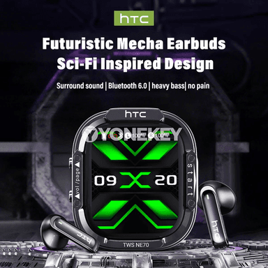 HTC NE70 Bluetooth AI terjimeçi gulakly, LED ekranly, HiFi