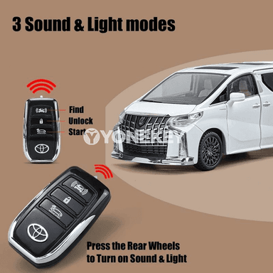 TOYOTA Alphard 1:24 metal model awtoulag, sesli‑yşykly, gapy açylýan