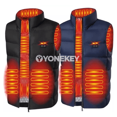 Erkekler üçin USB ýylytmaýan sport jileti, gyş üçin
