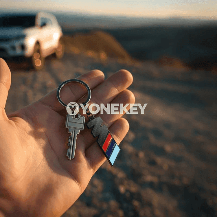 BMW üçin garyndy metal açar zynjyry, logo emblema
