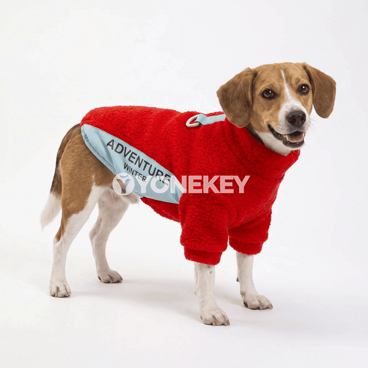 It we pişik üçin ýyly fleece kurtka, reňkli gyş penjiresi