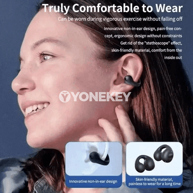 T75 Bone Conduction Bluetooth 5.3 sport gulaklyklar, simsiz, suw geçirmeýän