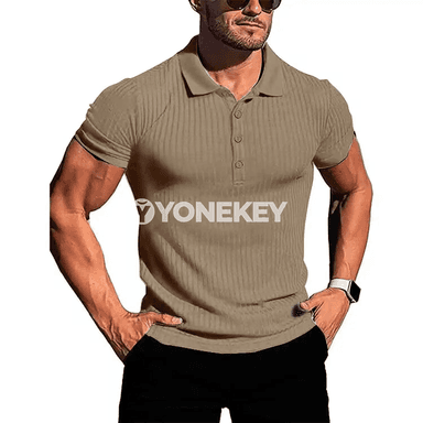 Erkekler üçin tomuslaýyn sport POLO köýnegi, ýeňil we elastik örme model