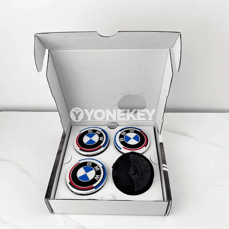 BMW 50 ýyllyk 4 sany tigir merkez kapsulasy, ýüzýän hub cap 56/68 mm
