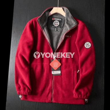 Erkekler üçin ýyly fleece penjek, giň kesimli, güýz-gyş görnüşi