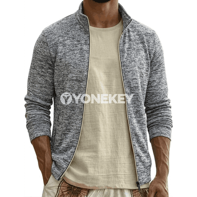 Erkekler üçin fermuarly ýyly sviter, ýumşak fleece penjek
