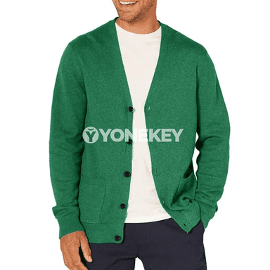 Erkekler üçin ýeňil örme kardigan switer, V-boýunly