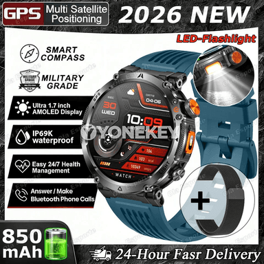 GPS sport akylly sagat, kompasly, suwa çydamly, AMOLED ekranly