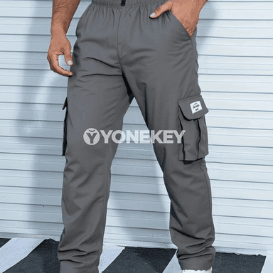 Erkekleriň gündelik sport jogger balaklary, giň görnüşli penjirli penjek balak