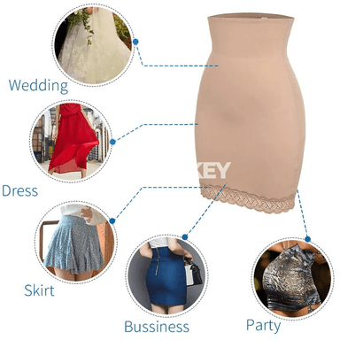 Aýallar üçin ýokary billi tekizleýji half slip içki eşik