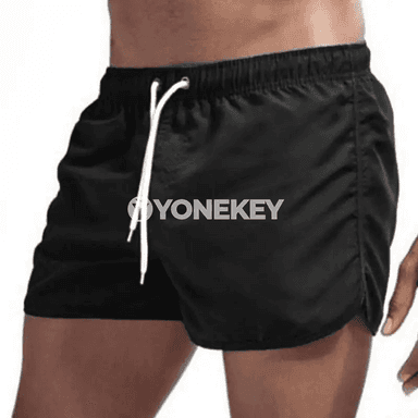 Erkekler üçin ýeňil plýaž şortiklary, ýüzgüç üçin rahat model