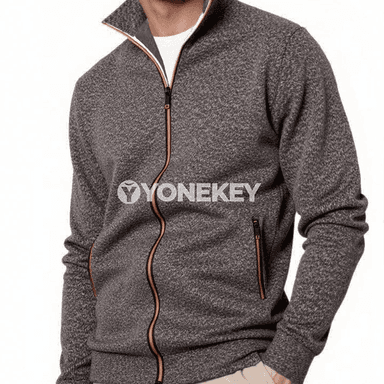 Erkekler üçin fermuarly ýyly ýeňil kurtka, uzyn ýeňli, S-3XL