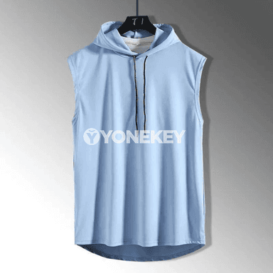 Erkekler üçin ýeňil sport hoodiesiz maýka, tomus üçin