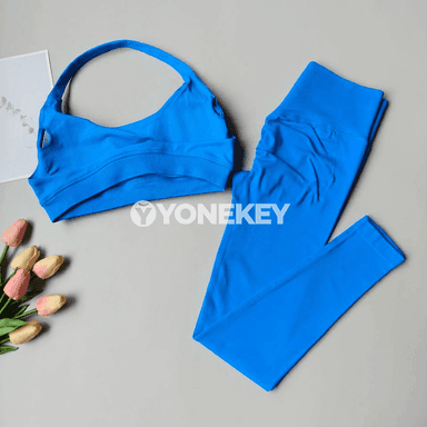 Zenanlar üçin 2 bölek yoga toplumy: sport bra we leggins