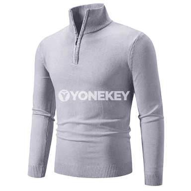 Erkekler üçin ýyly switer, ýarym ýapylýan zipperli, ýokary boýunly