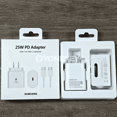 Samsung üçin 25W çalt zarýad beriji adapter, US Plug, Type-C kabel bilen