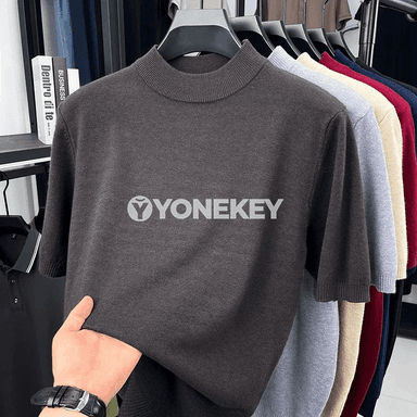 Erkekler üçin gündelik dem alýan mock neck futbolka