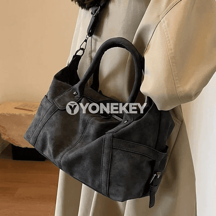 Retro stilindäki PU zenan egin we crossbody sumkasy, giň göwrümli