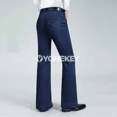 Erkekler üçin döwrebap giň balakly bootcut jinsiler, ähli möwsüm üçin