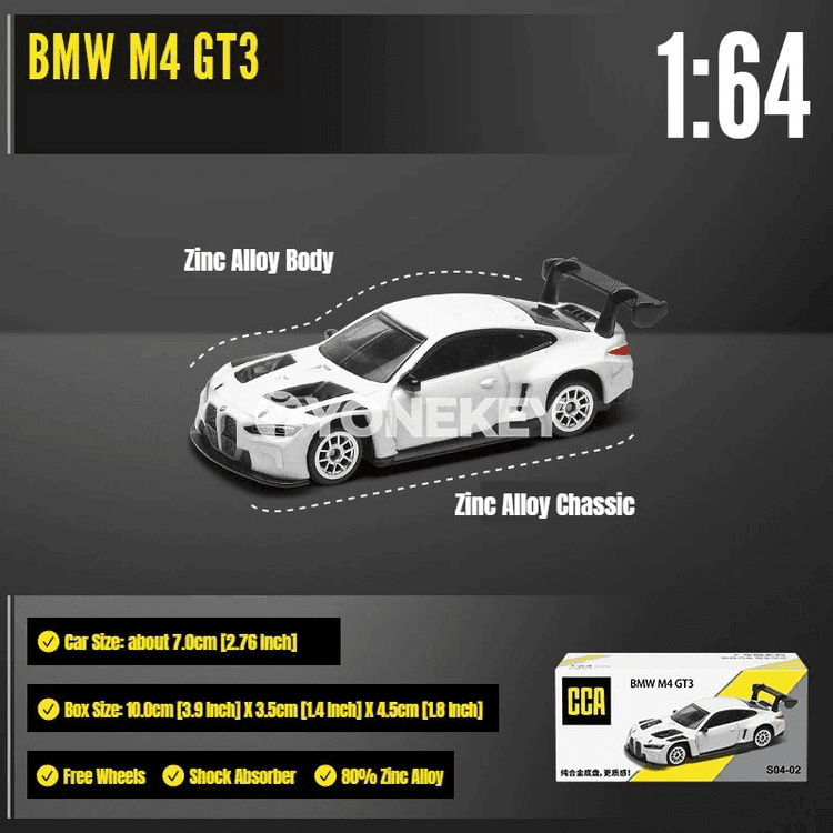 BMW M4 GT3 metal model awtoulag, 1:64, kolleksiýa üçin