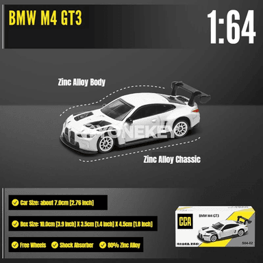 BMW M4 GT3 metal model awtoulag, 1:64, kolleksiýa üçin