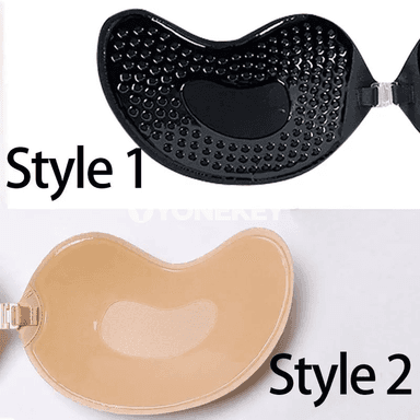 Zenanlar üçin görünmeýän, arka açyk, simsiz, ýelmeşýän bra