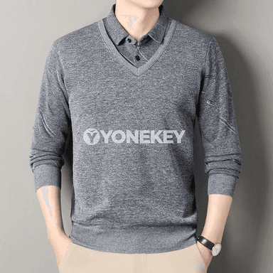 Erkekler üçin ýyly fleece polo görnüşli triko bluzka