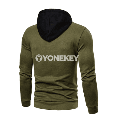 Erkekler üçin patchwork hoodi, ýyly sport stilindäki giň model
